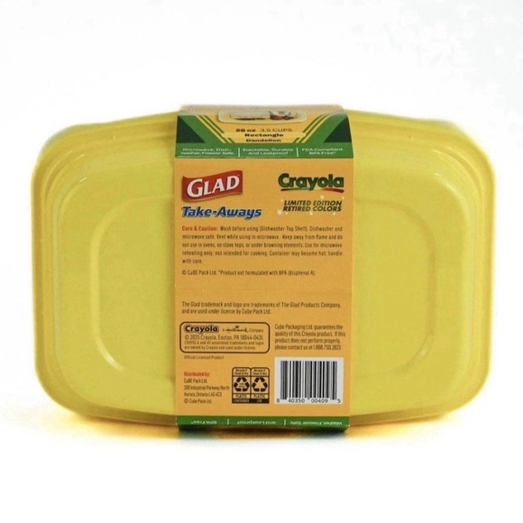 Crayola Yellow Rectangular Food Storage Container Set - Picture 3 of 4